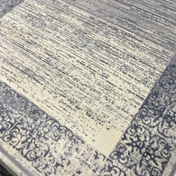 فرش ماشینی 440 شانه دنیای فرش زمینه و حاشیه سیلور مدل فانتزی کد 556 - Image 4